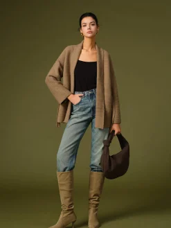 Suede Ruched Knee-High Boots