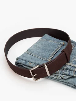 Suede Wide Buckle Belt