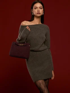 Suede Woven Tote Bag