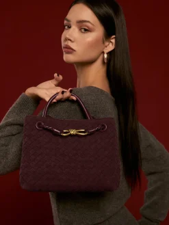 Suede Woven Tote Bag