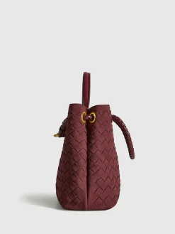 Suede Woven Tote Bag