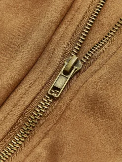 Suede Zipper Shift Jacket