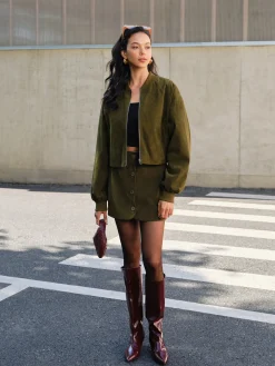 Suede Zipper Short Jacket