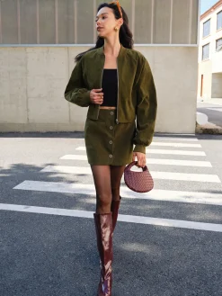 Suede Zipper Short Jacket