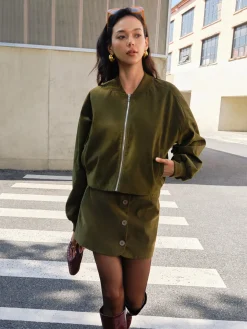 Suede Zipper Short Jacket