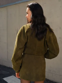 Suede Zipper Short Jacket