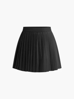 Suit Waistcoat With Pleated Mini Skirt Set