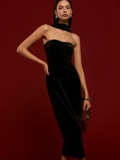 Sweetheart Backless Velvet Dress