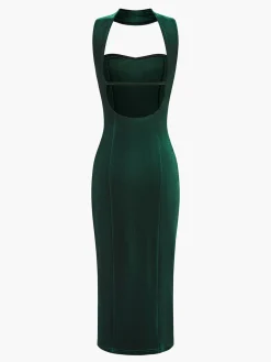 Sweetheart Backless Velvet Dress