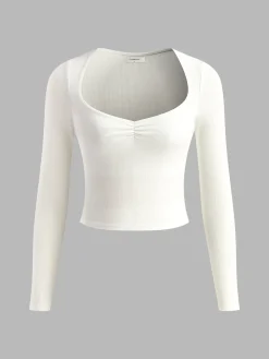 Sweetheart Ribbed Long Sleeve T-Shirt