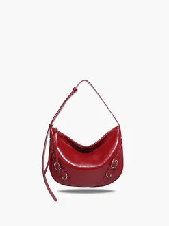 Textured Zipper Shoulder Bag