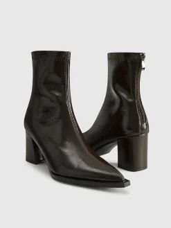 Thick Heel Zipper Ankle Boots