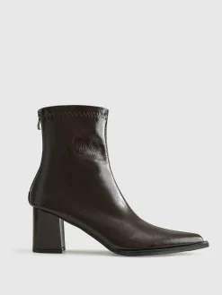 Thick Heel Zipper Ankle Boots