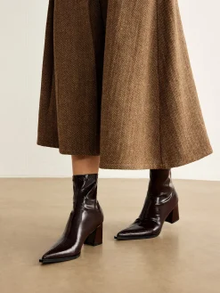 Thick Heel Zipper Ankle Boots
