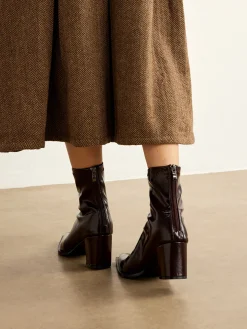 Thick Heel Zipper Ankle Boots