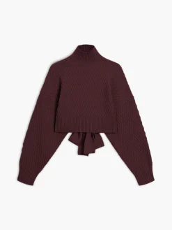 Tie Back Mock Neck Sweater