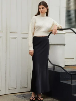 Tie Back Mock Neck Sweater