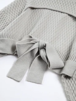 Tie Back Mock Neck Sweater