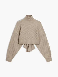 Tie Back Mock Neck Sweater