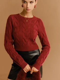 Tie Back Twist Short Sweater