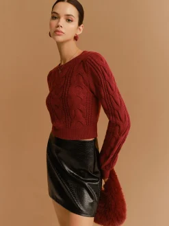 Tie Back Twist Short Sweater