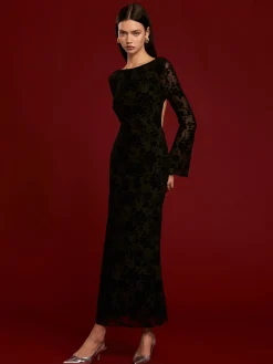 Tie Backless Velvet Dress