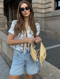 Tie Front Floral T-Shirt