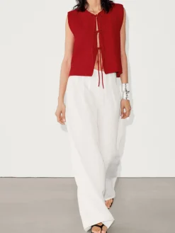 Tie Front Sweater Vest