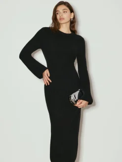 Tie Neck Open Back Long Dress