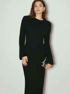 Tie Neck Open Back Long Dress