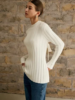 Tie Open Back Knit Top