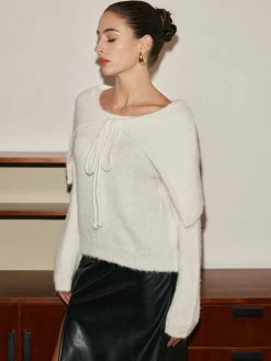 Tie Scarf Cozy Knit Top