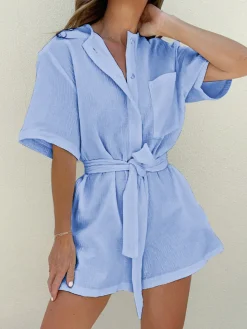 Tied Cotton Jumpsuit
