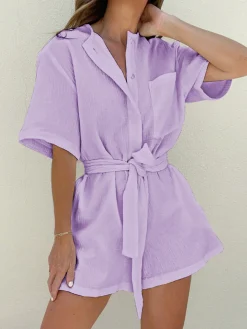 Tied Cotton Jumpsuit