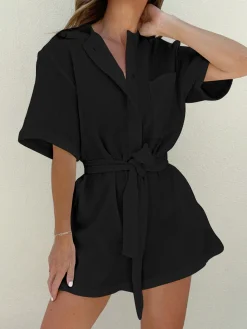 Tied Cotton Jumpsuit