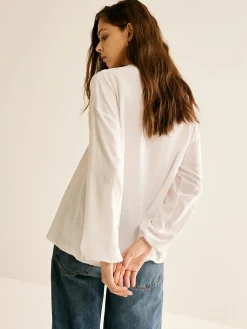 Tie-Front Pleated Blouse