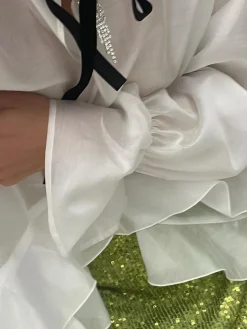 Tie-Neck Ruffle Shirt