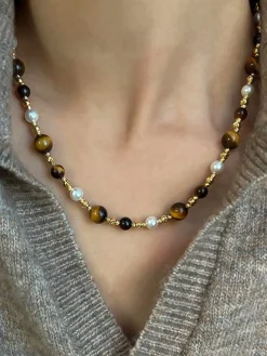 Tiger Eye Stone Choker Necklace