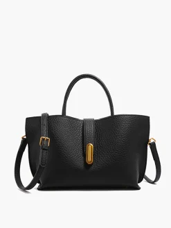 Top Handle Textured Shoulder Bag