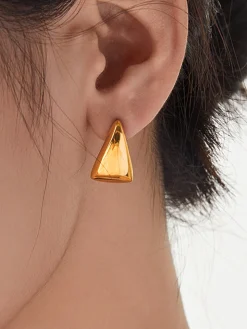 Triangle Stud Drop Earrings
