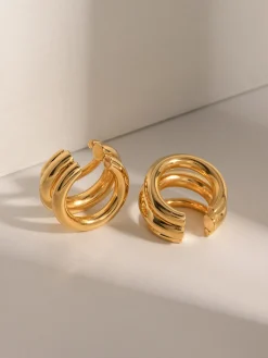 Triple Layered Chubby Hoop Ear Cuff