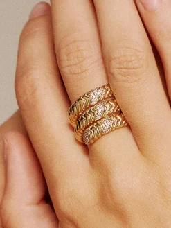 Triple-Layer Snake Spiral Ring