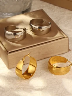 Tunnel Hoop Pendant Earrings