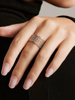 Tunnel Metal Lace Open Ring