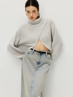 Turtleneck Batwing Sleeve Sweater