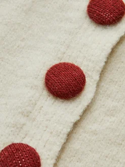 Turtleneck Contrast Button Cardigan