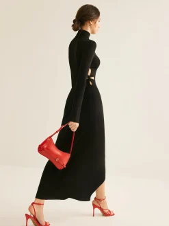 Turtleneck Cutout Slim Dress