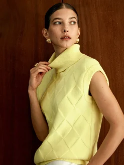 Turtleneck Diamond Sweater Vest