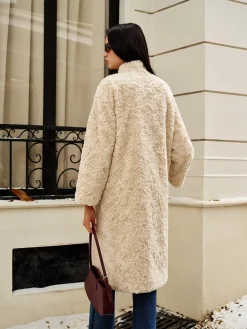 Turtleneck Faux Fur Button Coats