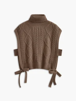 Turtleneck Knotted Sweater Vest